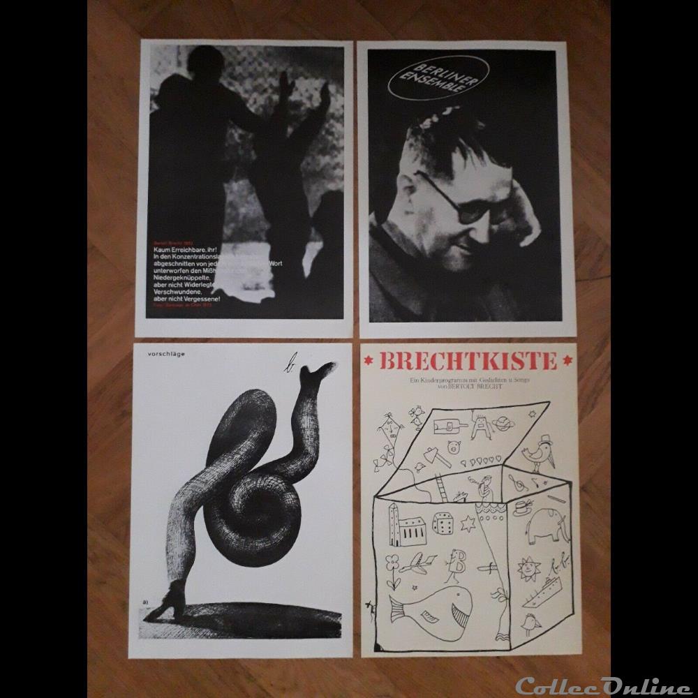 Plakate zu Brecht (1978) 4 vieux papier affich spectacle plakate zu brecht 1978