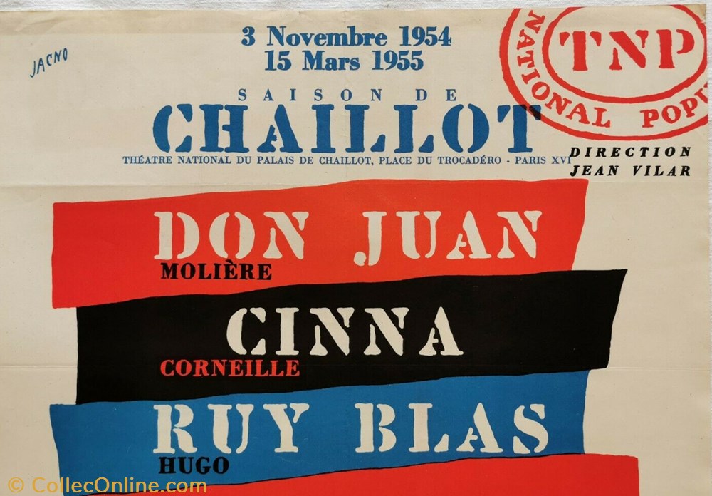 Programme du TNP (1954-1955) 2 vieux papier affich spectacle programme du tnp 1954 1955