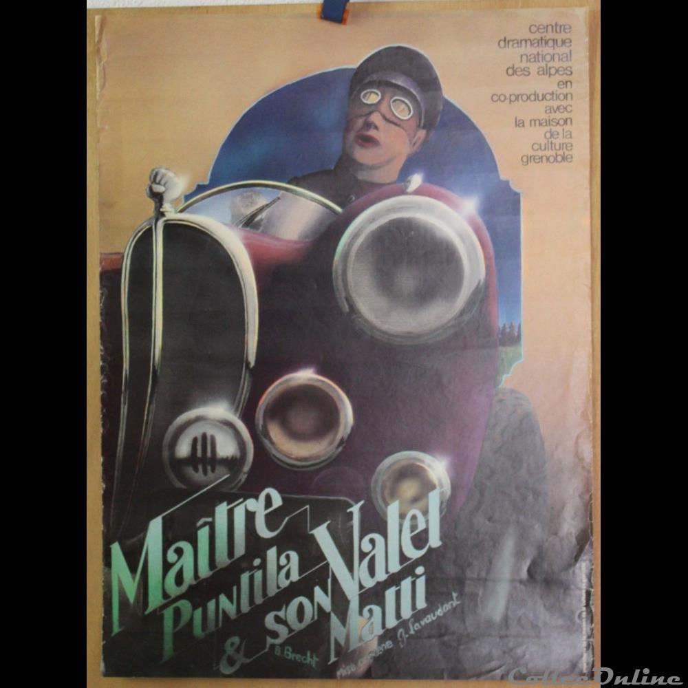 Maison de la culture de Grenoble, Maître Puntila et son valet Matti (1978) vieux papier affich spectacle maison de la culture de grenoble maitre puntila et son valet matti 1978