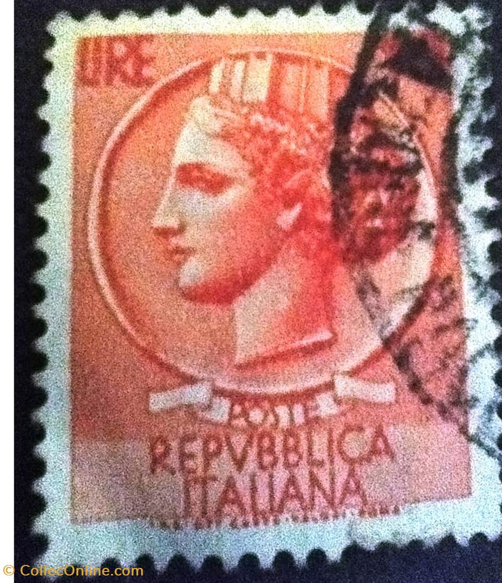 selos poste repvbblica italiana vermelho 10 lire italia