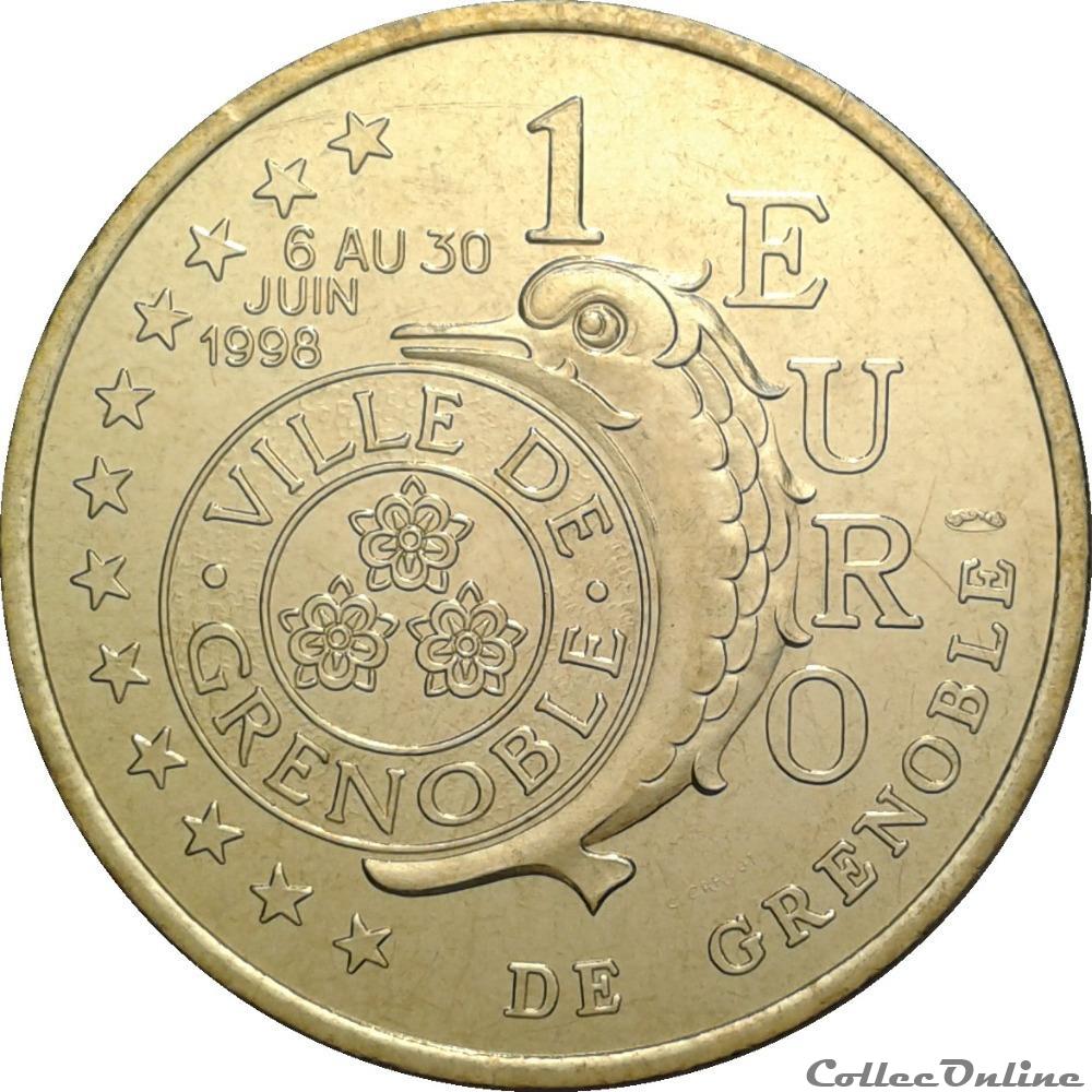 Grenoble - 1 euro 1998 monnaie france moderne grenoble 1 euro 1998