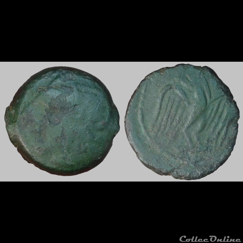 Carnutes - Bronze lourd à l'Aigle et au Croissant monnaie antique gauloise carnutes bronze lourd a aigle et au croissant