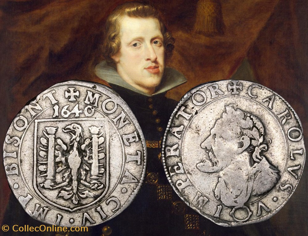 Teston de 8 gros 1640 Besançon Règne de Philippe IV monnaies europe medievale france feodales teston de 8 gros 1640 besancon regne de philippe iv