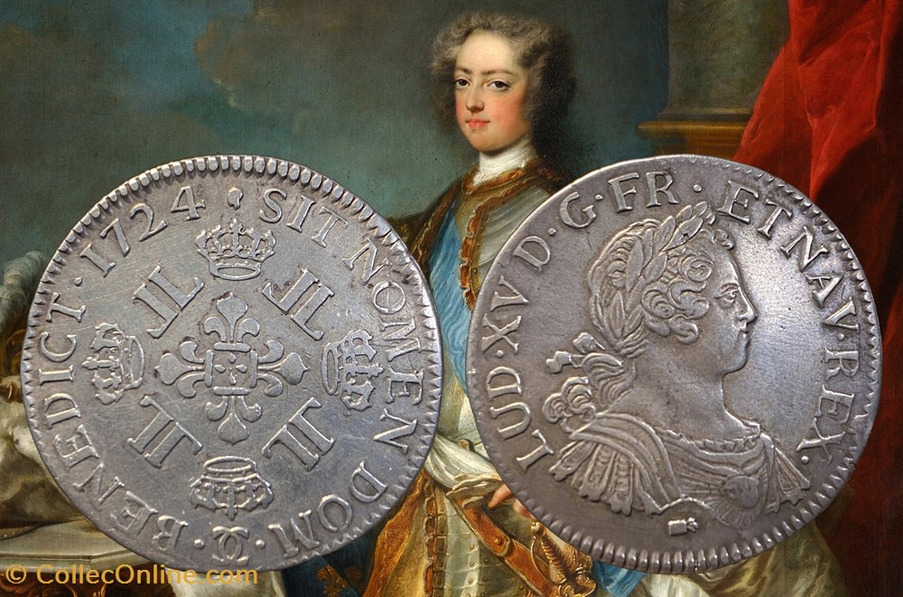 Ecu d'argent 1724 Besançon monnaies france royales ecu argent 1724 besancon