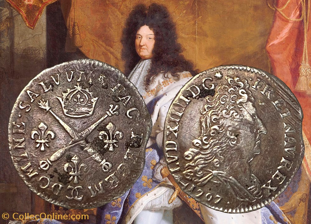 10 sols aux Insignes Louis XIV Besançon monnaies europe medievale france royales 10 sols aux insignes louis xiv besancon