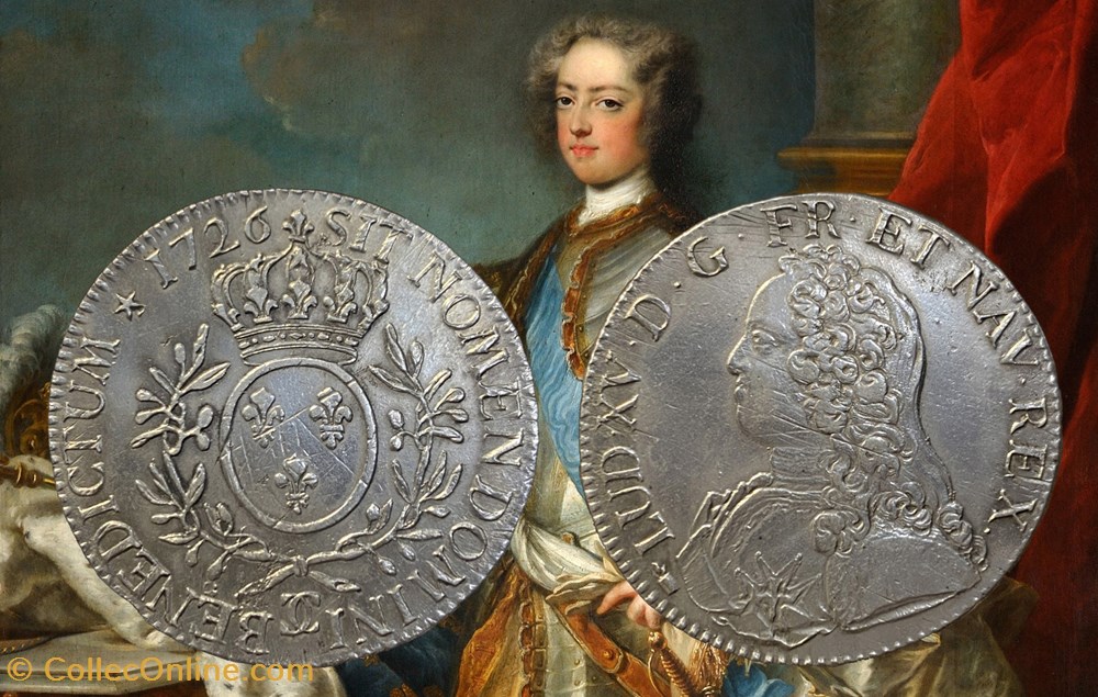 Ecu d'argent 1726 Besançon monnaies france royales ecu argent 1726 besancon