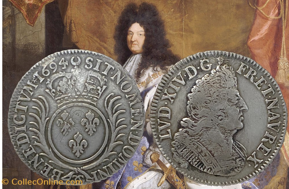 Quart d'écu d'argent Besançon 1694 monnaies europe medievale france royales quart ecu argent besancon 1694