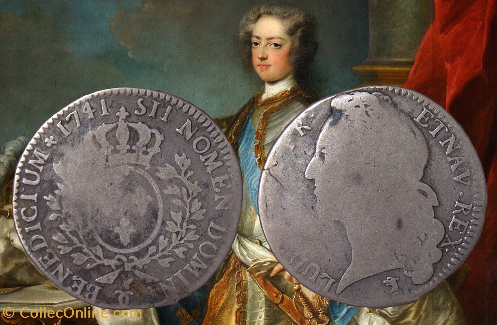 monnaies europe medievale france royales demi ecu argent 1741 besancon