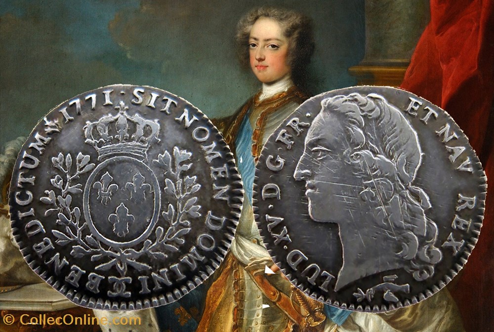 Dixiéme d'écu d'argent dit "au bandeau" 1771 Besançon monnaies europe medievale france feodales dixieme ecu argent dit au bandeau 1771 besancon