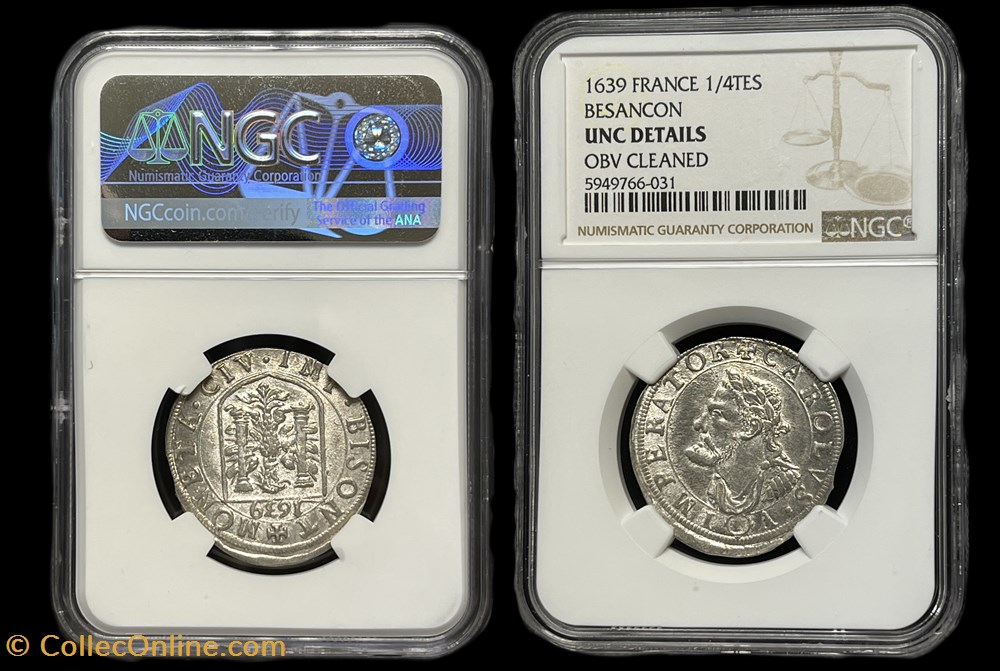 Teston de 8 gros 1639 Variant ( )Règne de Philippe IV monnaies europe medievale france feodales teston de 8 gros 1639 variant regne de philippe iv