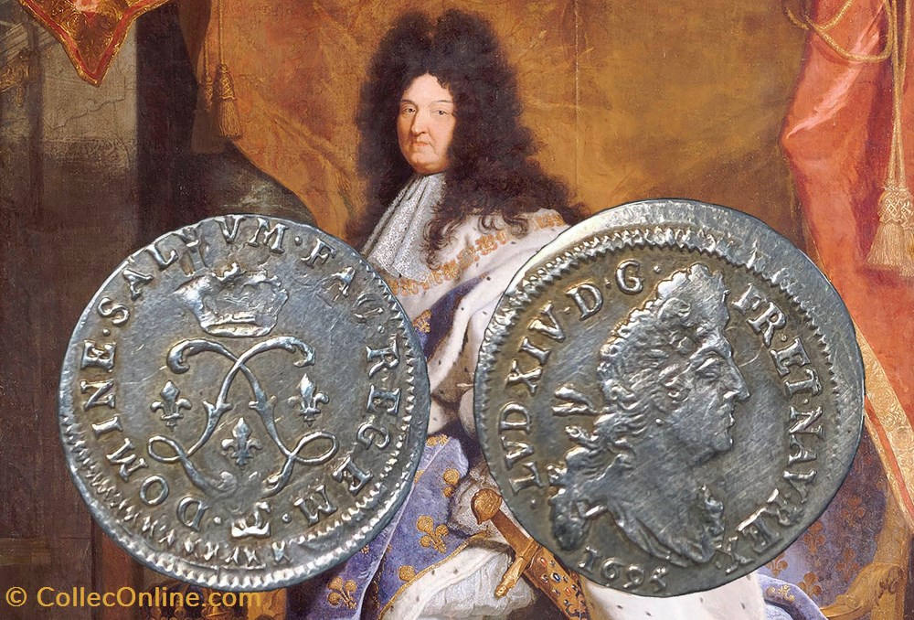 Quatre sols d'argent 1695 Besançon monnaies france royales quatre sols argent 1695 besancon