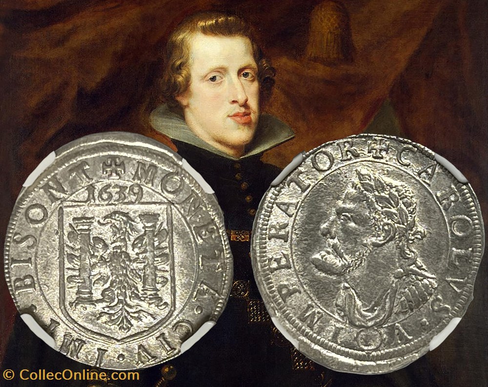 Teston de 8 gros 1639 Variant ( )Règne de Philippe IV monnaies europe medievale france feodales teston de 8 gros 1639 variant regne de philippe iv