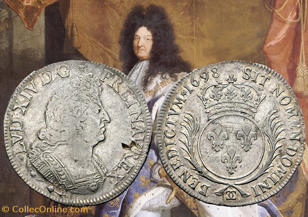 monnaies europe medievale france royales ecu argent de besancon 1698