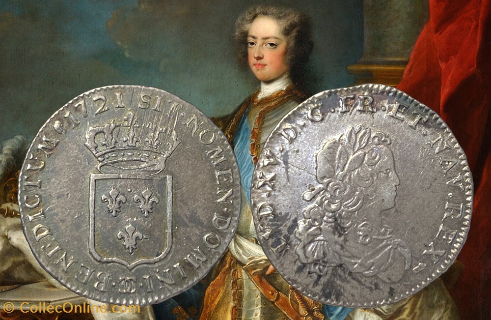 Tiers d'écu d'argent 1721 Besançon monnaies france royales tiers ecu argent 1721 besancon