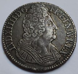 Ecu aux trois couronnes Louis XIV 1711 Caen TTB+