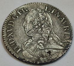 Cinquième d'Ecu aux branches d'olivier 1727/6 C Caen Louis XV