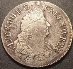 Demi Ecu aux Palmes 1695 C Caen Louis XIV
