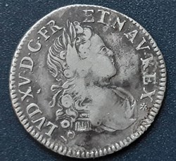 Quart d'ecu France Navarre 1718 C Caen Louis XV