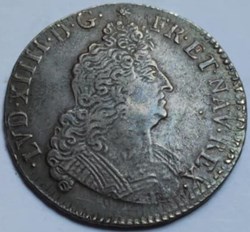 Demi Ecu aux 8 L 1704 C Caen Louis XIV