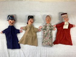 4 marionnettes de mains, Guignol, Bakélite (?)