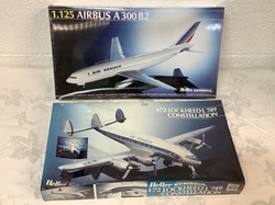 2 maquettes Heller Humbrol d’avions Air France, Airbus A300 B2 et Lockheed L749 Constellation