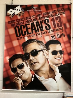 Une affiche de cinéma « Ocean’s 13 » 146 x 192 cm