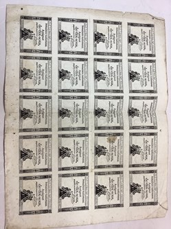 Planche d’assignats de dix sous, série 159me, l’an 1re de la République, en l’état