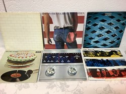10 vinyles 33 T dont Bruce, Rolling Stones, Police, Pink Floyd etc