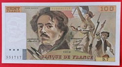 France P-154a.1 100 francs Delacroix 1978