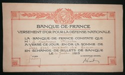 France - versement d'or - 770 francs 1915