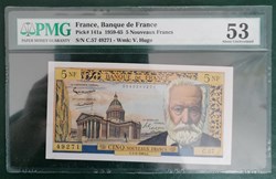 France P-141a 5 Nouveaux francs Victor Hugo 1961