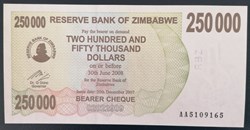 Zimbabwe P-050 250 000 dollars 2008
