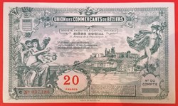 Béziers Union des commerçants 20 francs