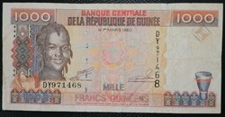 Guinée P-037 1000 francs guinéens 1998