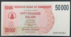 Zimbabwe P-047 50 000 dollars 2007