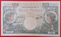 France P-096a.1 1000 francs commerce et industrie 1940