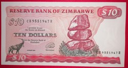 Zimbabwe P-003e 10 dollars 1994