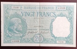 France P-074a 20 francs Bayard 1917