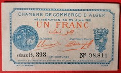 Algérie chambre de commerce d'Alger JP.137.20 1 franc 1921