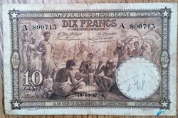 Congo Belge P-009 10 francs 1937