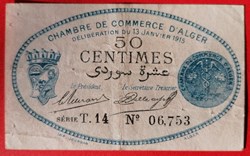 Algérie chambre de commerce d'Alger JP.137.08 50 centimes 1915