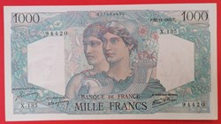 France P-130a 1000 francs Minerve et Hercule 1945