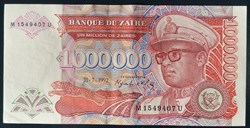 Zaïre P-044a 1 000 000 zaïres 1992