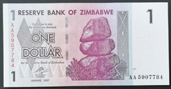 Zimbabwe P-065 1 dollar 2007