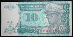 Zaïre P-055 10 nouveaux zaïres 1993