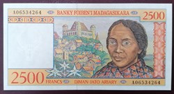 Madagascar P-081 2 500 francs 1998
