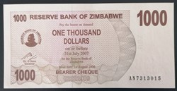 Zimbabwe P-044 1 000 dollars 2007