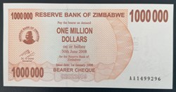 Zimbabwe P-053 1 million dollars 2008