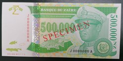 Zaïre P-078s 500 000 nouveaux zaïres 1996