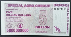 Zimbabwe P-061 5 billion dollars 2008
